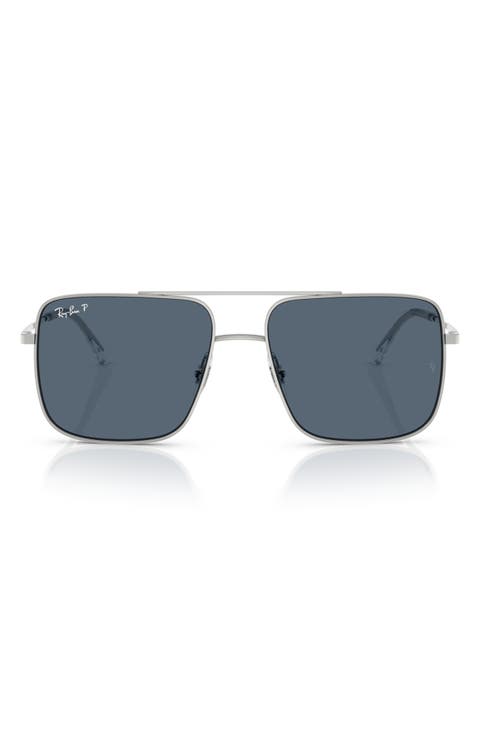 56mm Polarized Square Sunglasses