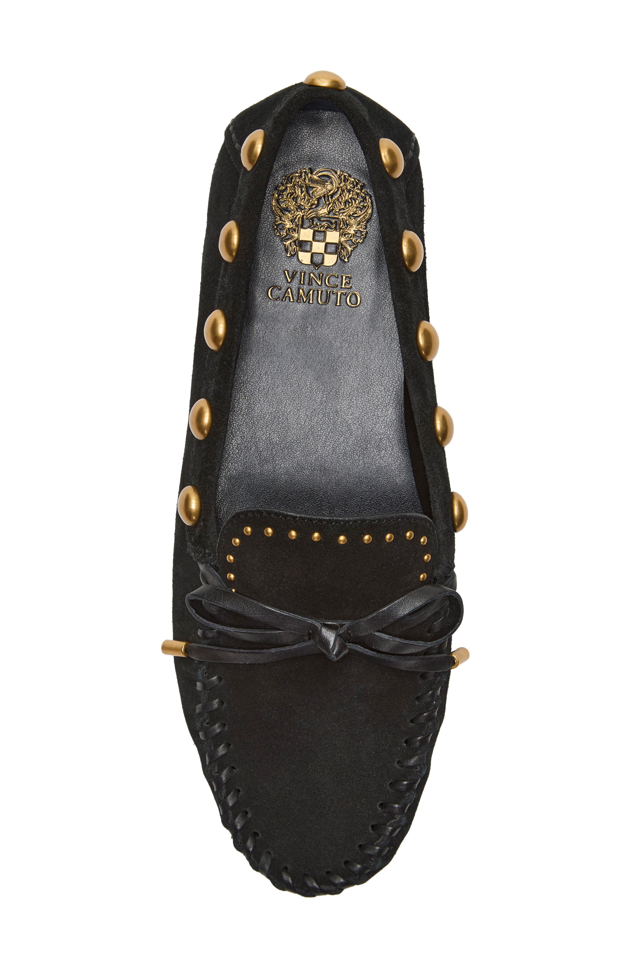 Vince Camuto Sennett Studded Loafer, Alternate, color, Black Verona