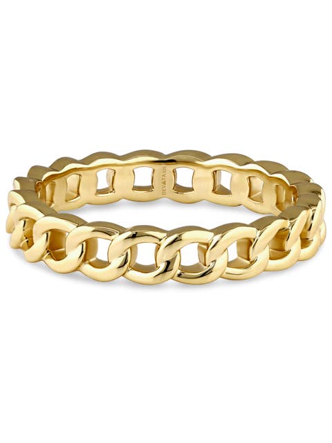Curb Link Ring in Gold Plated Sterling Silver