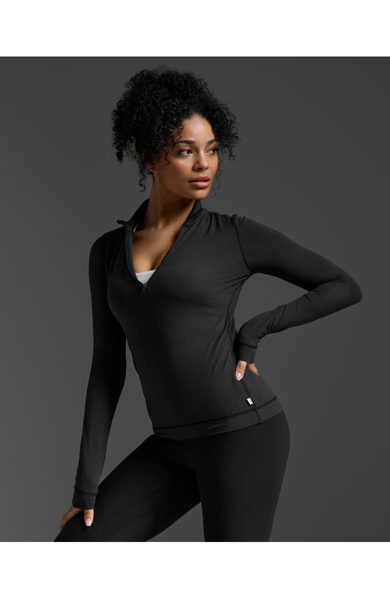 2XU Flex 1/2 Zip Long Sleeve, Main, color, Black/Black