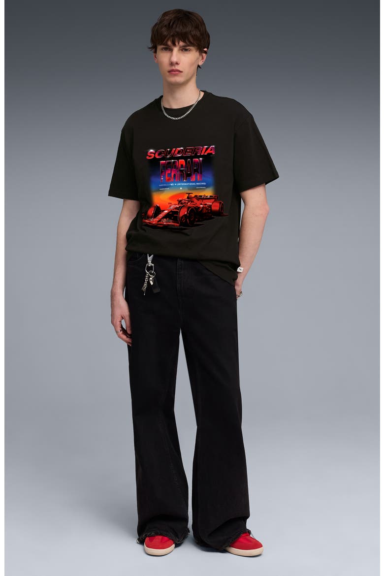 Scuderia Ferrari Tribes Cotton Graphic T-Shirt, Alternate, color, PUMA BLACK