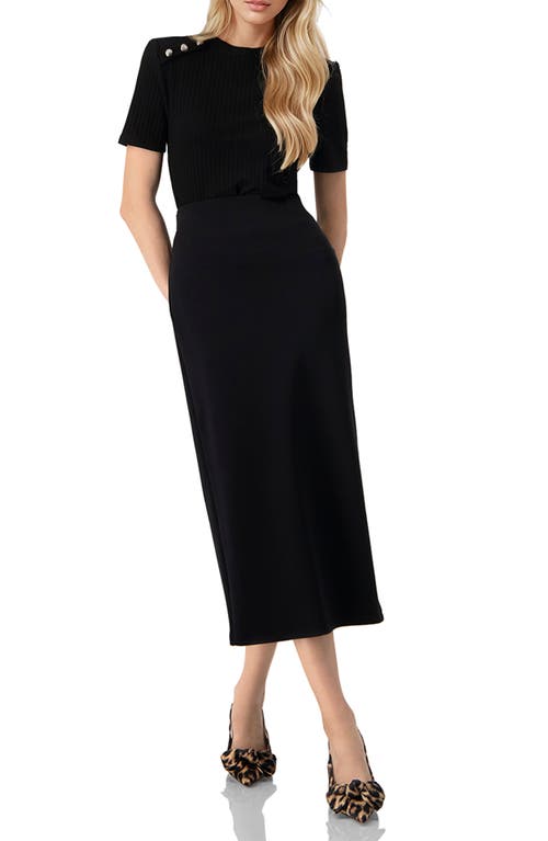 Ivonne Black Midi Skirt In Black