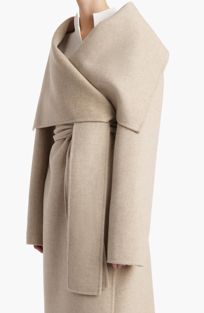Khaite Levitt Cashmere Double Face Long Coat, Alternate, color, Oatmeal