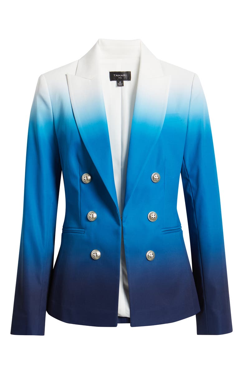 Tahari ASL Faux Double Breasted Blazer, Alternate, color,