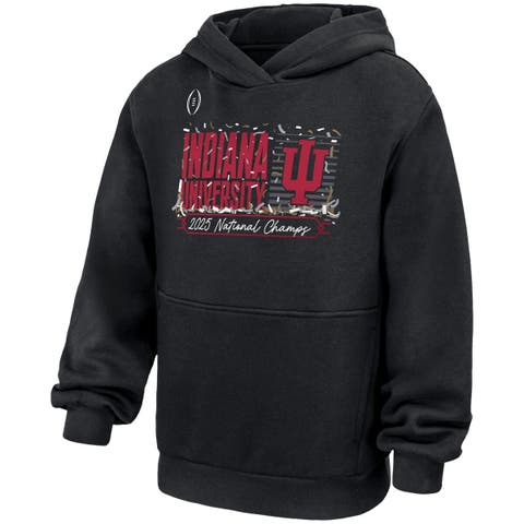 Youth Black Indiana Hoosiers College Football Playoff 2025 National Champions Confetti Hoodie