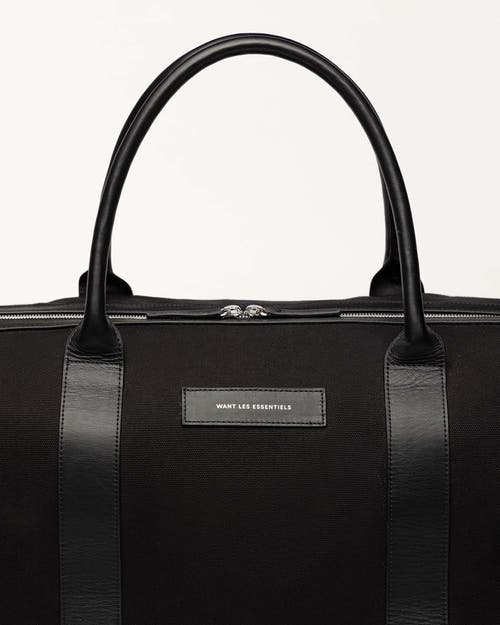 Want Les Essentiels De La Vie Want Les Essentiels Kelowna Organic Cotton Canvas Weekender Bag In Black