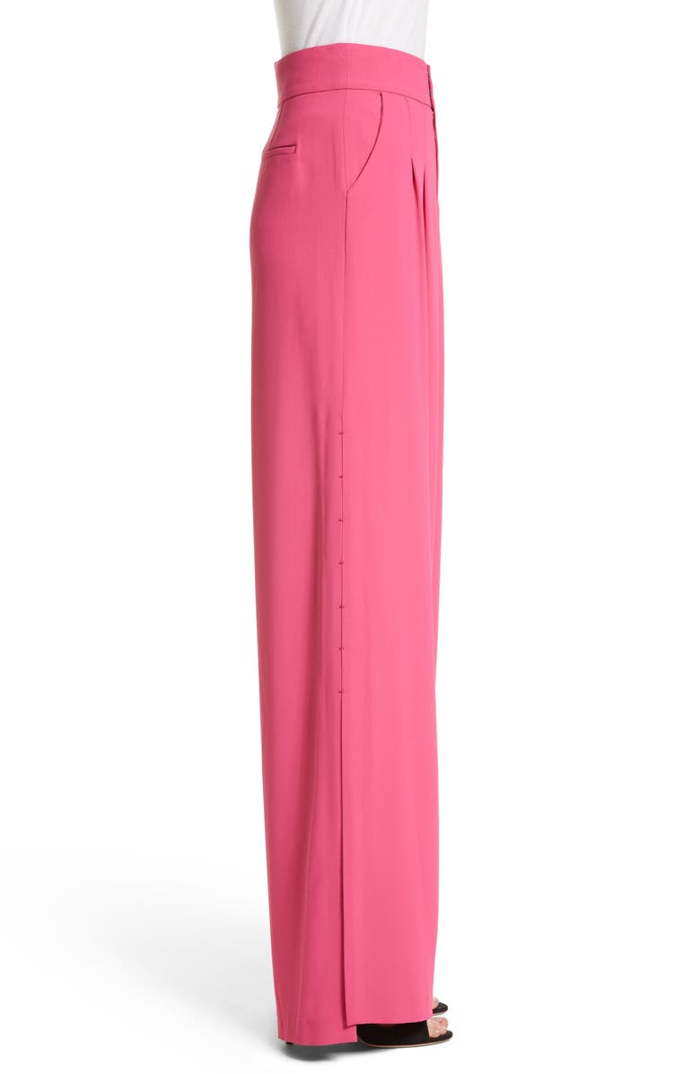 Alice + Olivia Shavon High Waist Side Slit Flare Pants, Alternate, color,