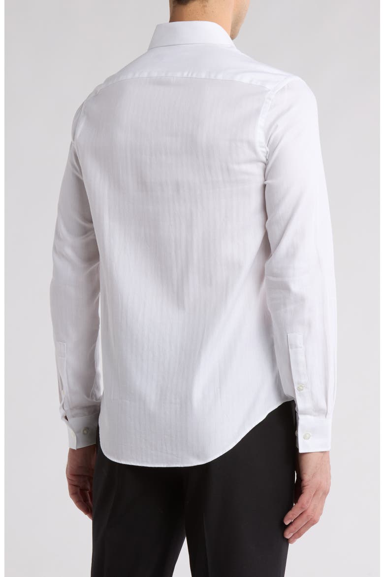 Slim Fit Cotton Dress Shirt, Alternate, color, WHITE