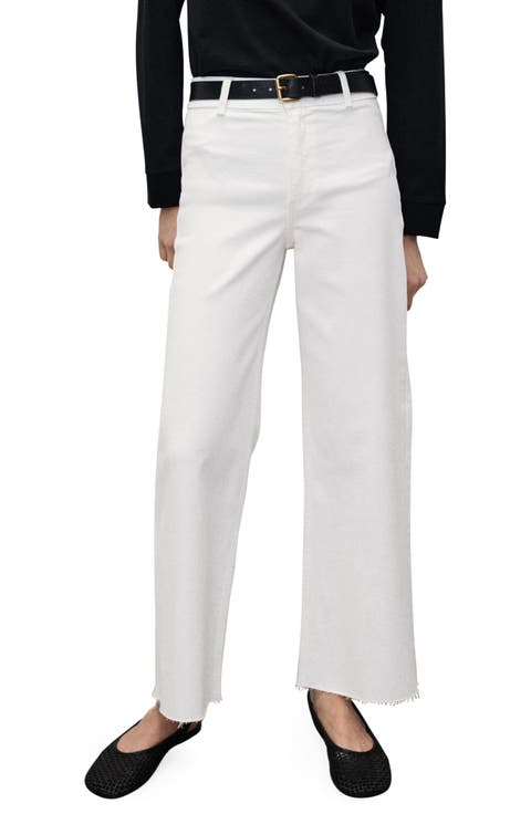 Catherin Raw Hem High Waist Wide Leg Culotte Jeans