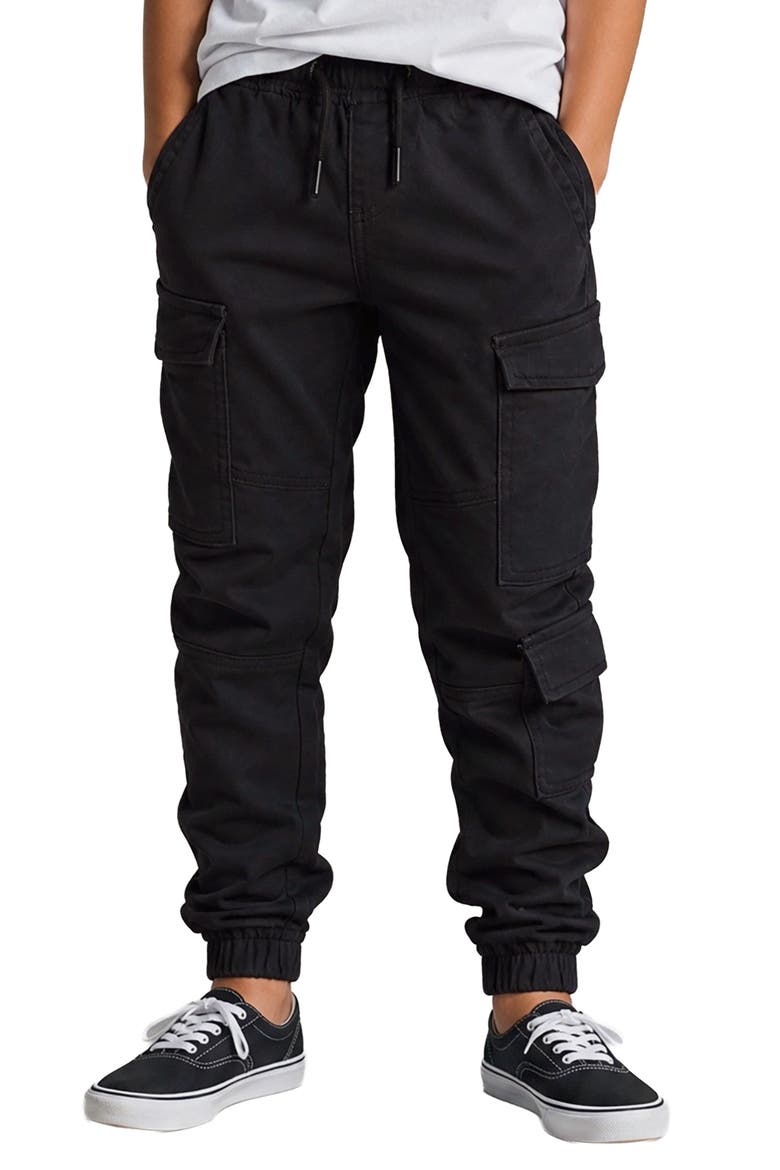 Kids' Legend Stretch Twill Cargo Jogger Pants, Alternate, color, BLACK