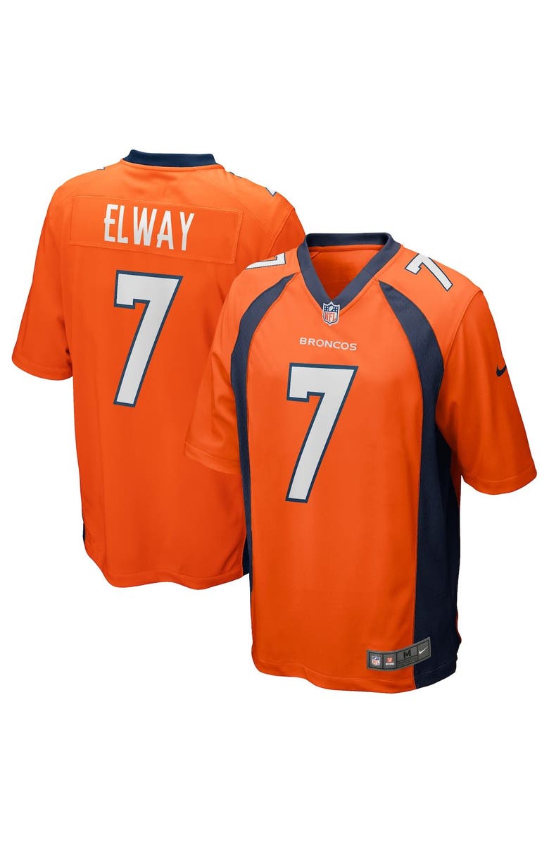 Nike Men's Nike John Elway Orange Denver Broncos Game Retired Player Jersey, Main, color,