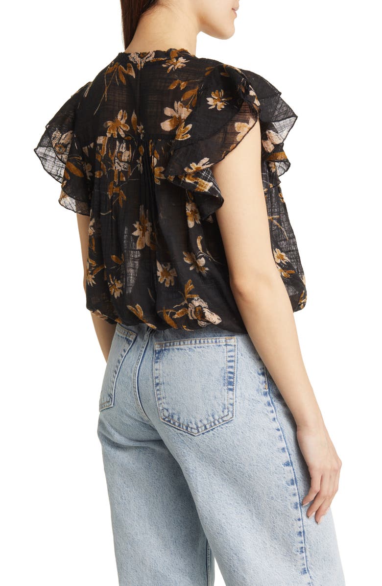 Free People Naya Floral Ruffle Blouse, Alternate, color,