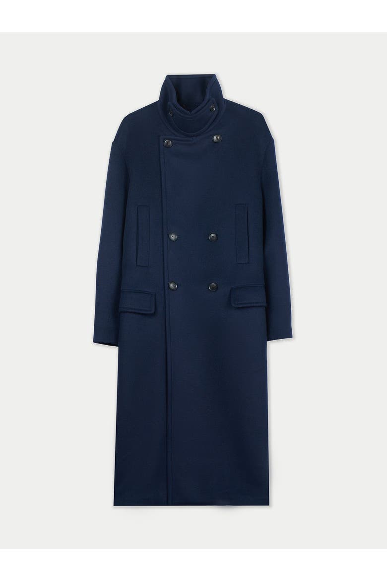 Unisex Cashmere Trench Coat, Alternate, color, navy blazer