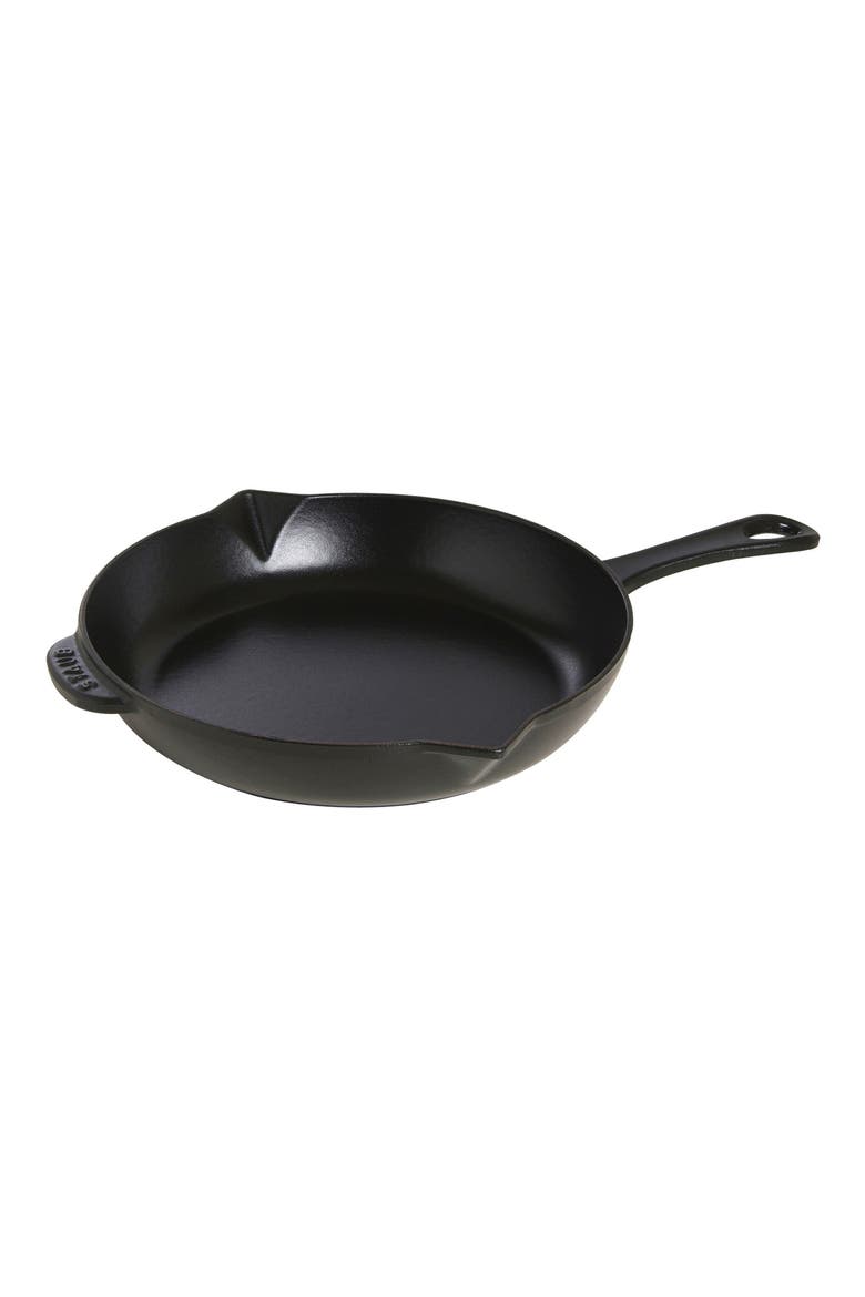 10" Enameled Cast Iron Fry Pan, Main, color, MATTE BLACK