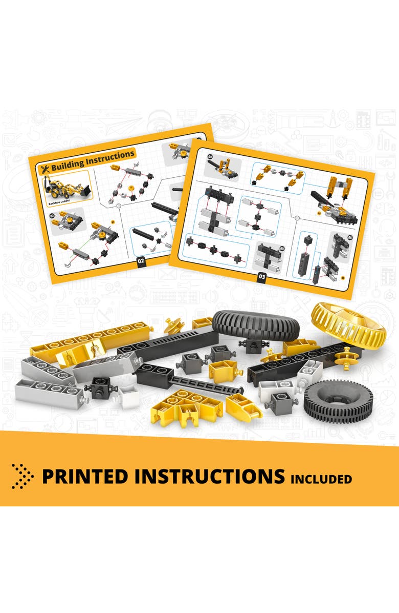 Engino Creative Builder 3 In 1 Backhoe Loader Multimodel Vehicle Brick Set, Alternate, color, Multicolored