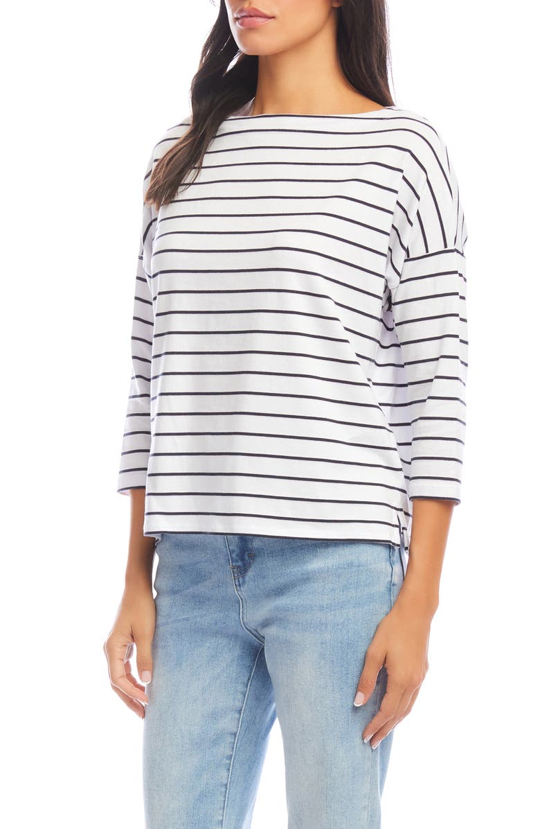 Karen Kane Stripe Boat Neck T-Shirt, Alternate, color, 