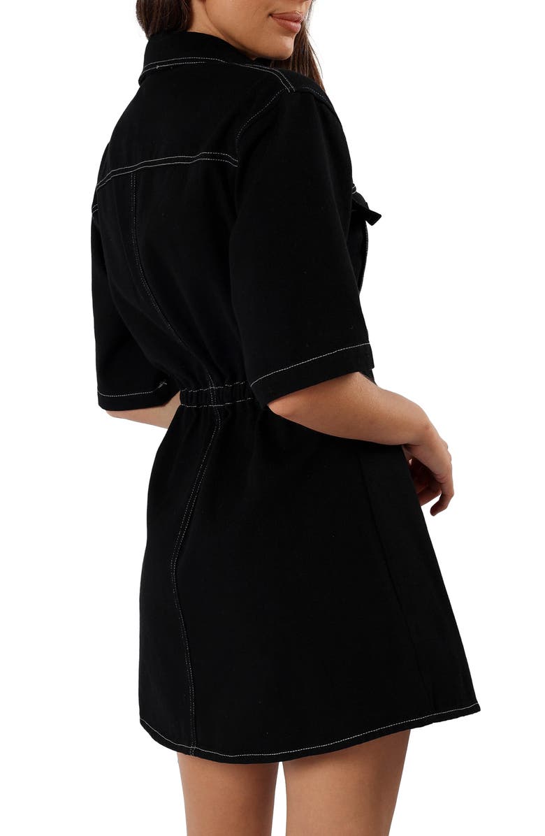 Petal & Pup Rev Denim Mini Shirtdress, Alternate, color, Black