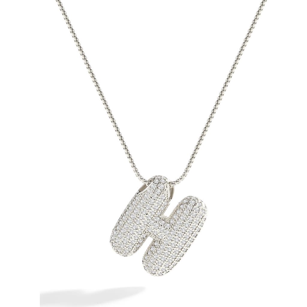 Mint & Lily Pave Bubble Initial Necklace In Metallic