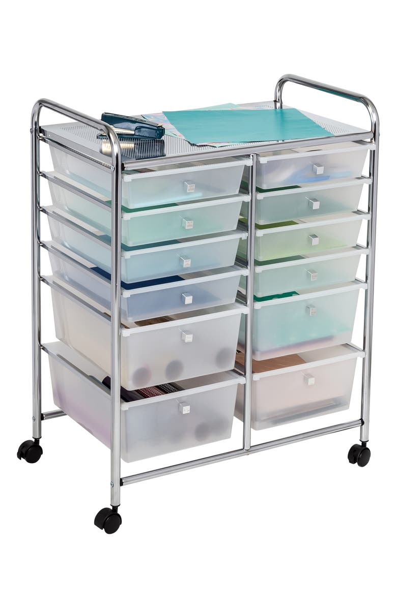 HONEY-CAN-DO 12-Drawer Rolling Storage Cart, Alternate, color,