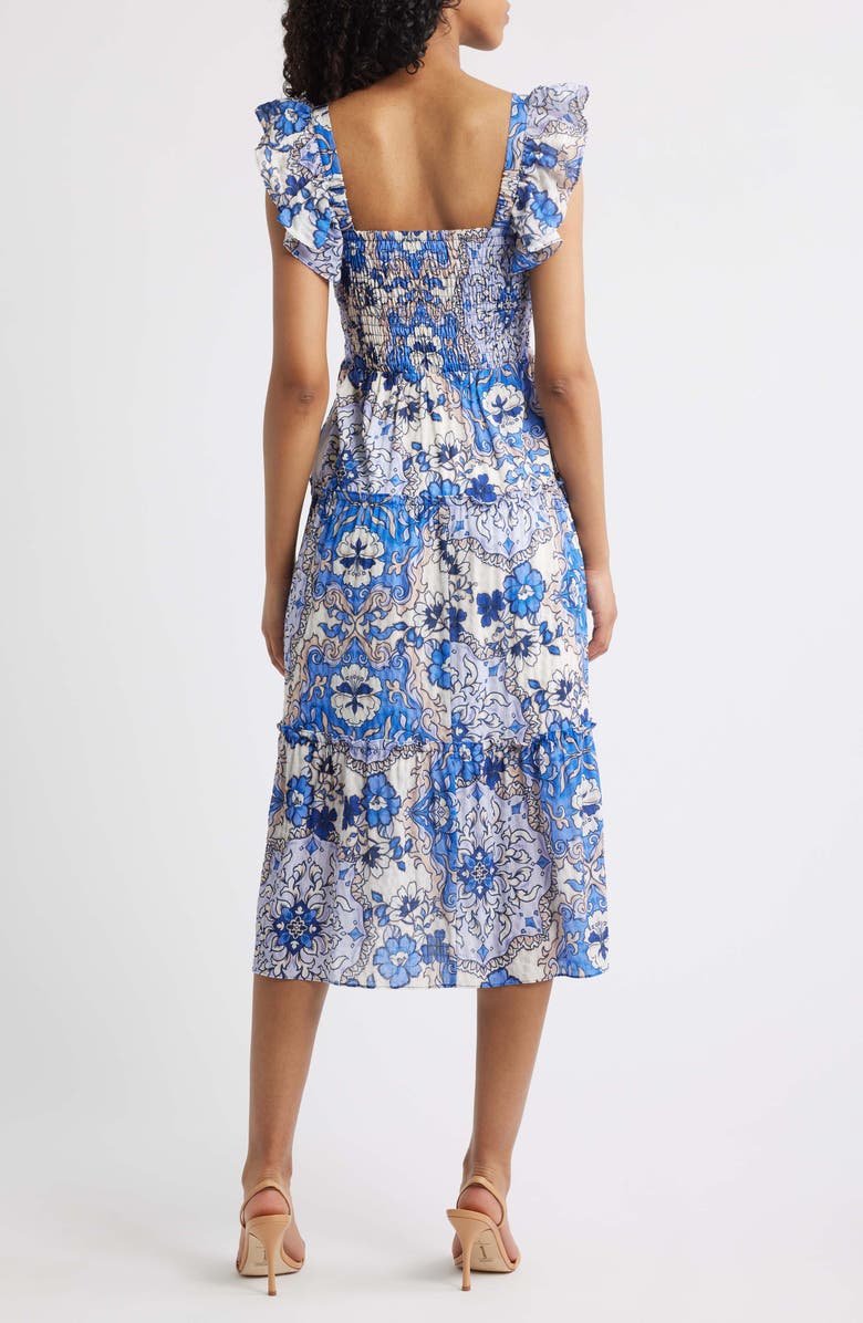 Vince Camuto Print Smocked Tiered Maxi Dress, Alternate, color, 