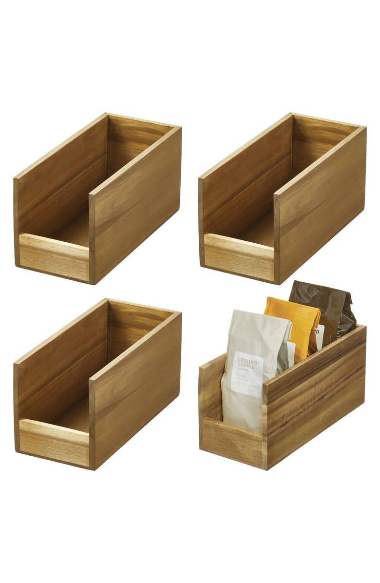 iDesign Acacia Wood Open-Front Pantry Bin for Kitchen Organization, Main, color, 