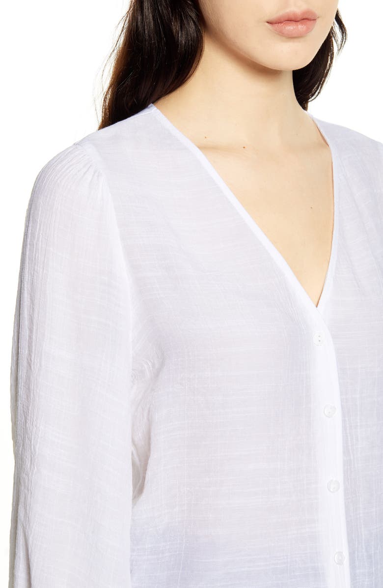 BP. Textured Blouson Sleeve Top, Alternate, color,