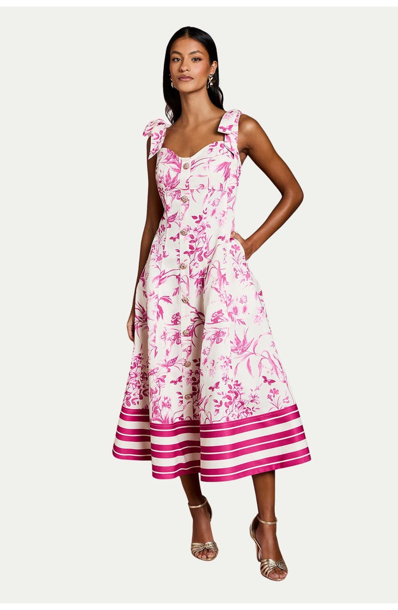 Coast Panelled Fit And Flare Midi Dress, Main, color, Ivory