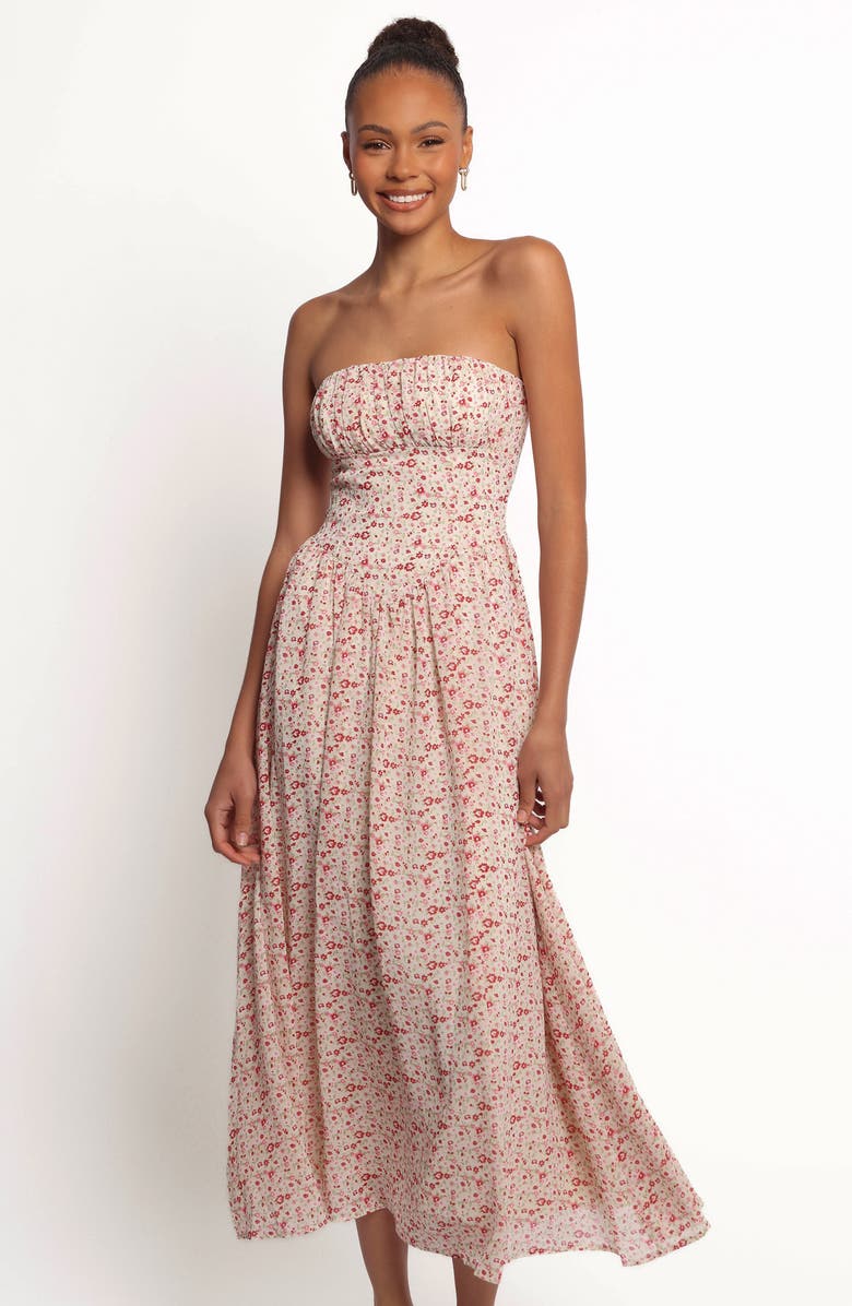 Petal & Pup Jody Strapless Maxi Dress, Alternate, color, Floral