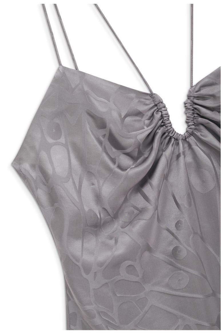 Papillon Silk Jacquard Minidress, Alternate, color, ASH VIOLET BUTTERFLY JACQUARD