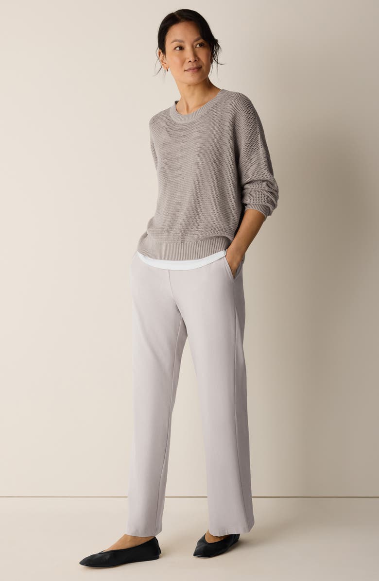 Eileen Fisher Organic Cotton & Tencel<sup>™</sup> Lyocell Crewneck Sweater, Alternate, color, Dove