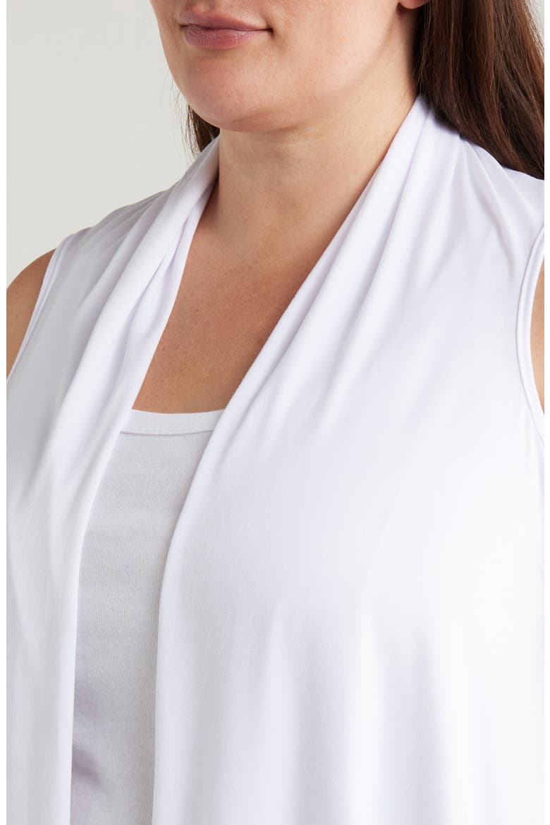 Open Front Sidetail Stretch Vest, Alternate, color, WHITE