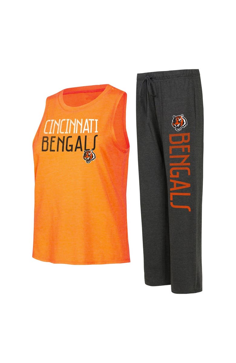 CONCEPTS SPORT Women's Concepts Sport Black/Orange Cincinnati Bengals Muscle Tank Top & Pants Lounge Set, Main, color, Black
