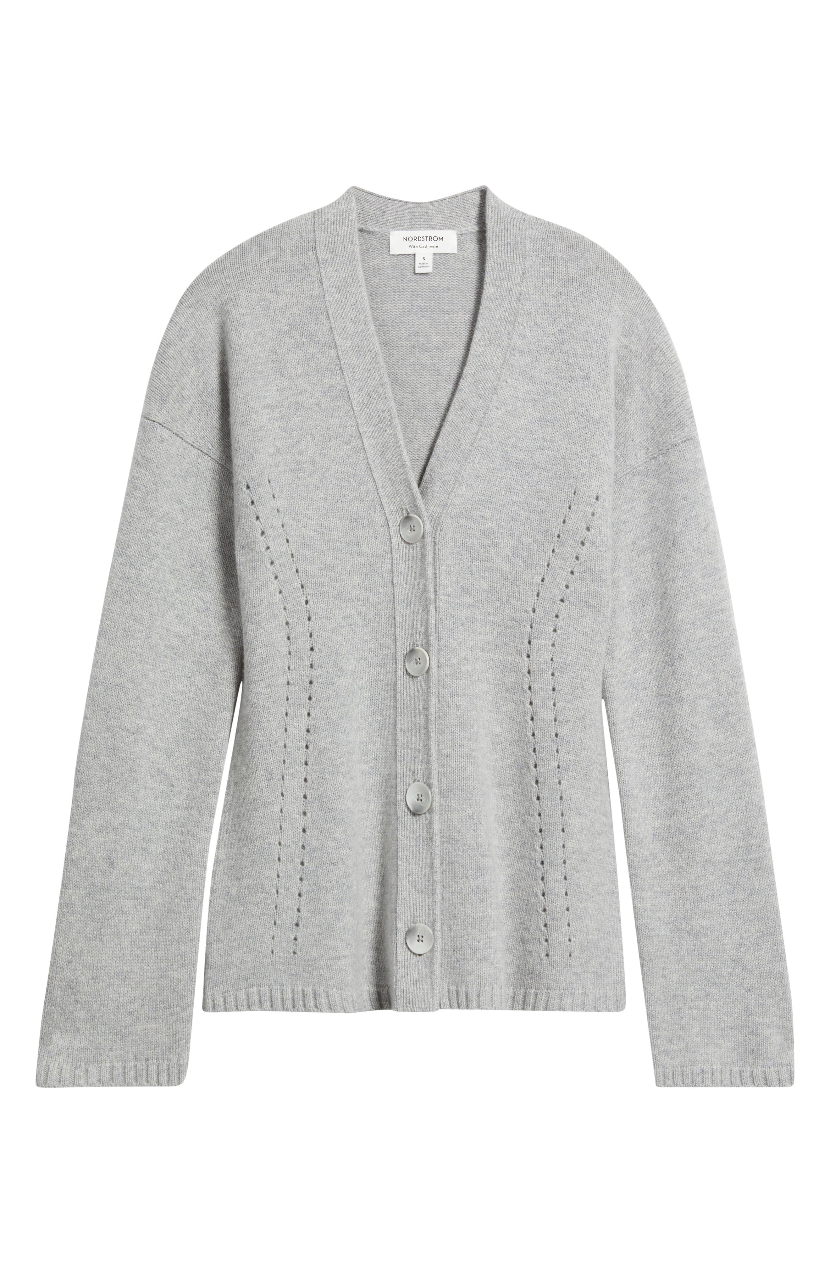 Nordstrom Wool & Cashmere Cardigan In Gray