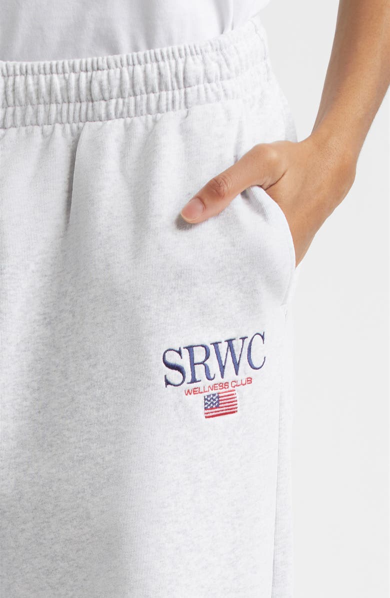 Sporty & Rich Nautical Embroidery Wide Leg Sweat Pants, Alternate, color, Heather Gray