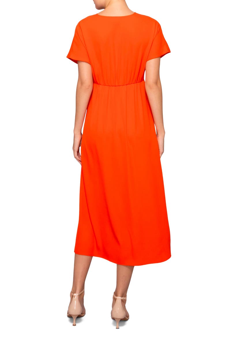 V-Neck Empire Waist Dress, Alternate, color, BRIGHT ORANGE