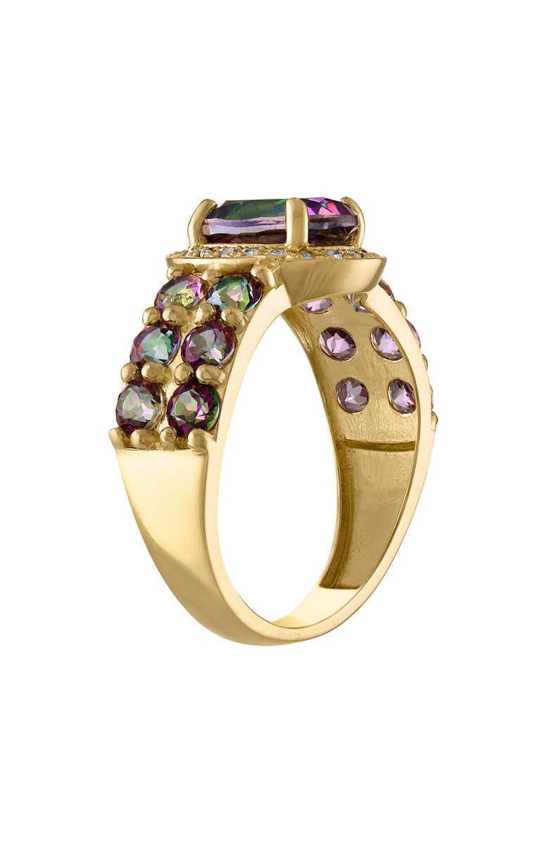 FUZION CREATIONS Topaz & Diamond Ring, Alternate, color, Mystic Topaz