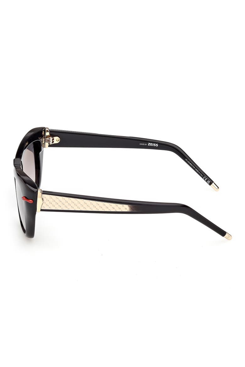 52mm Cat Eye Sunglasses, Alternate, color, BLACK GOLD METAL / ZEISS SMOKE