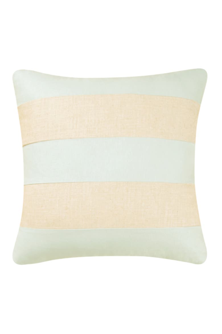 Blue/Linen Canvas Accent Throw Pillow, Main, color, Green