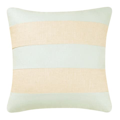Blue/Linen Canvas Accent Throw Pillow