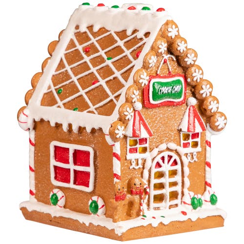 Northlight Lighted Candy Cane Gingerbread Men Cookie Shop Christmas Decoration In Brown