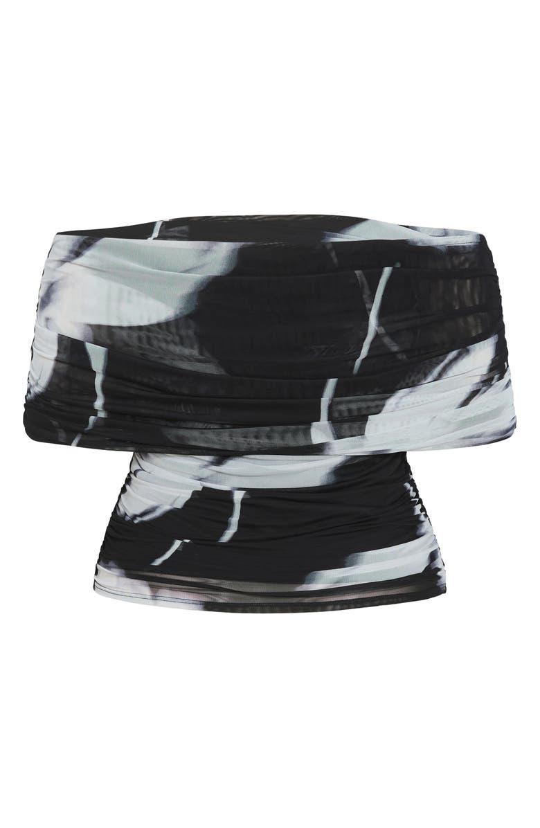 City Chic Dana Floral Off the Shoulder Mesh Top, Alternate, color, 