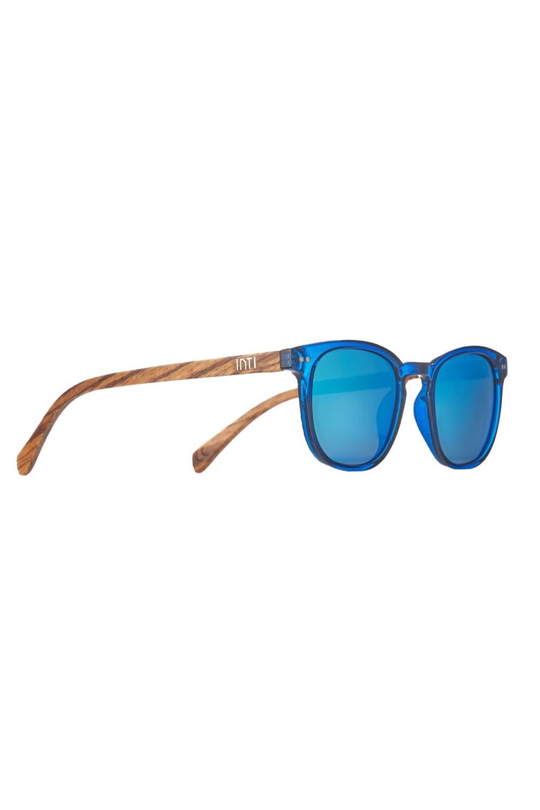 Color 22 Wooden Temple Polarized Sunglasses, Alternate, color, Blue
