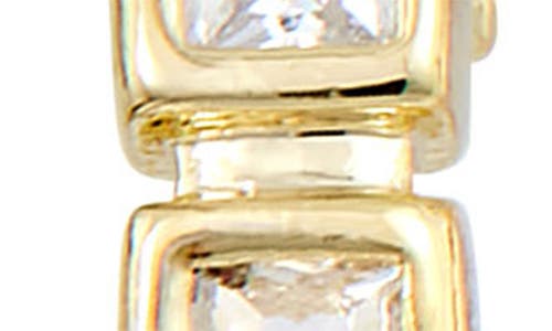 Savvy Cie Jewels 14k Gold Plated Bezel Cubic Zirconia Hoop Earrings In Yellow