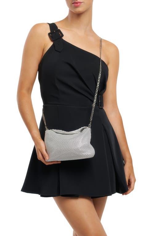 Olga Berg Skylar Ball Mesh Shoulder Bag In Silver