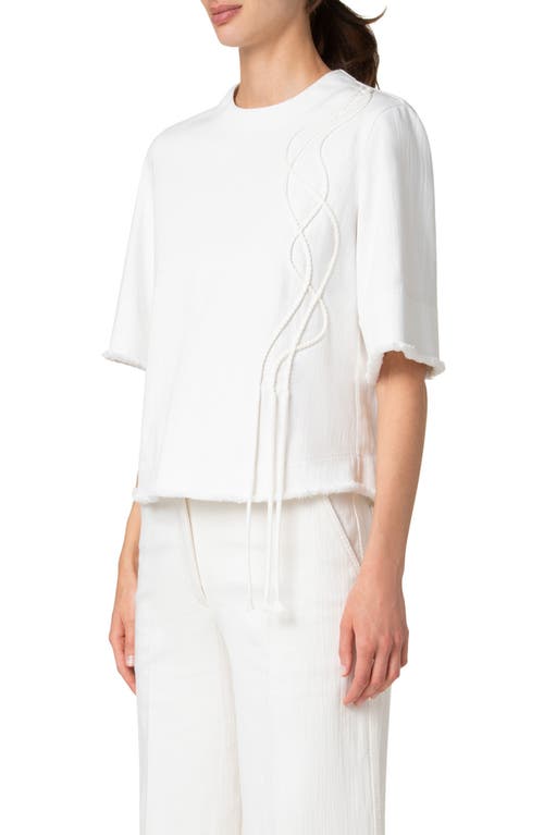 Akris Punto Rope Raw Edge Blouse In Cream