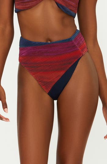 Beach Riot Frida High Waist Bikini Bottoms In Sorbet Sea