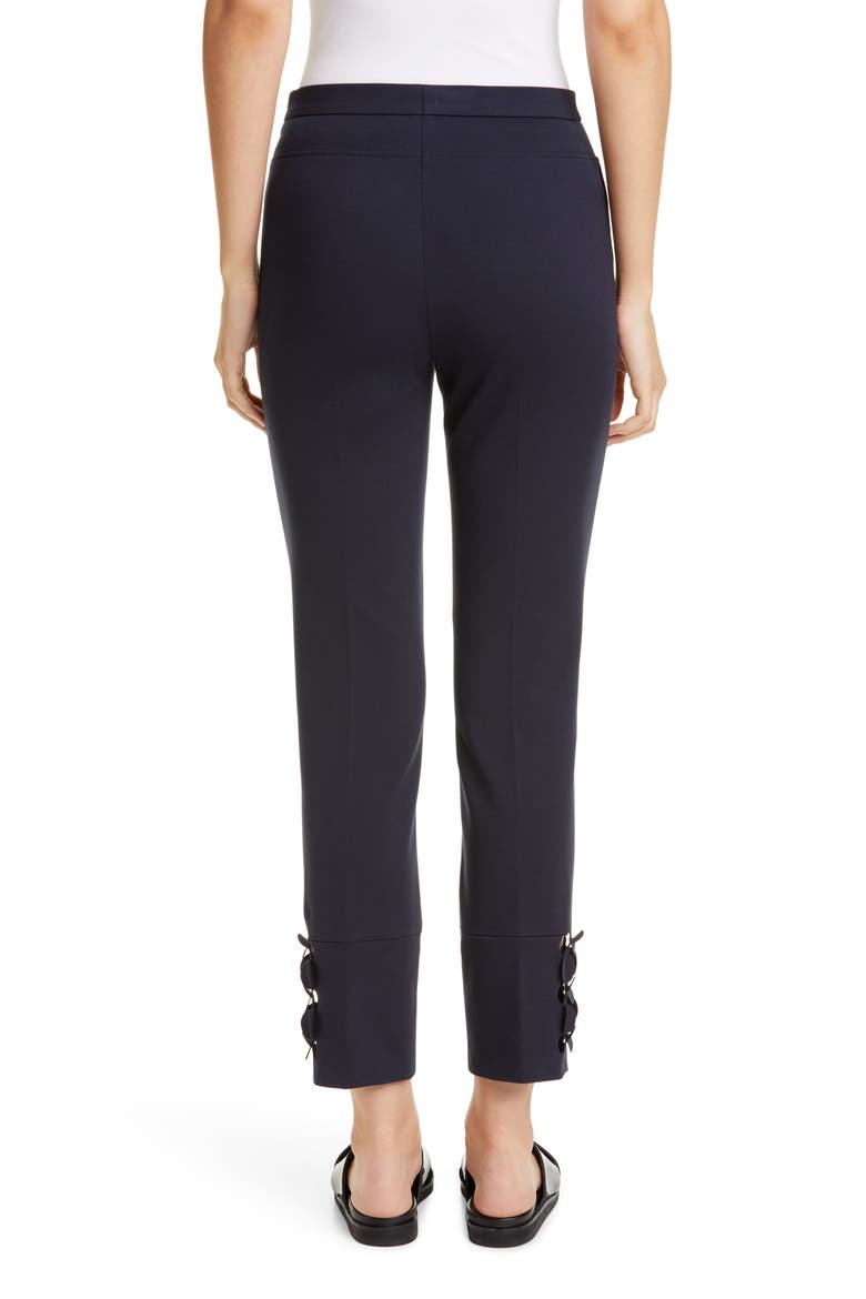 Dot Appliqué Crop Ponte Pants, Alternate, color, NAVY