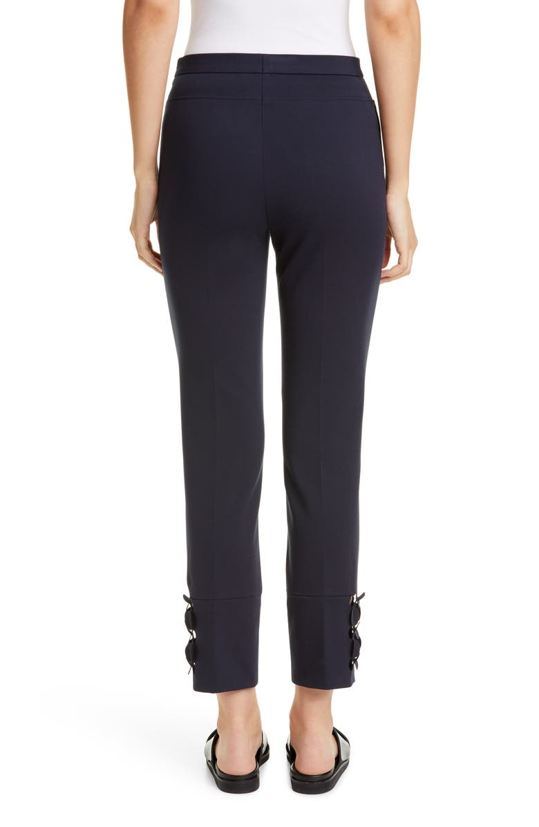 Akris punto Dot Appliqué Crop Ponte Pants, Alternate, color, 