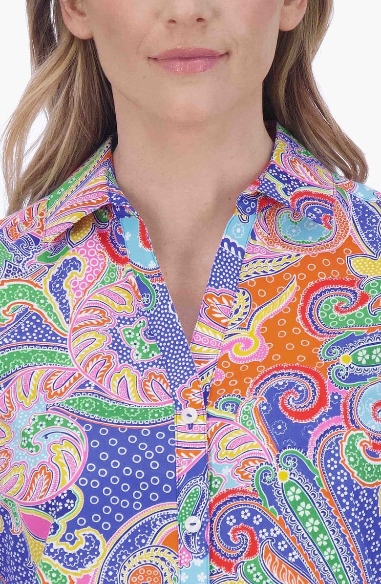 Foxcroft Mary Paisley Button-Up Shirt, Alternate, color,