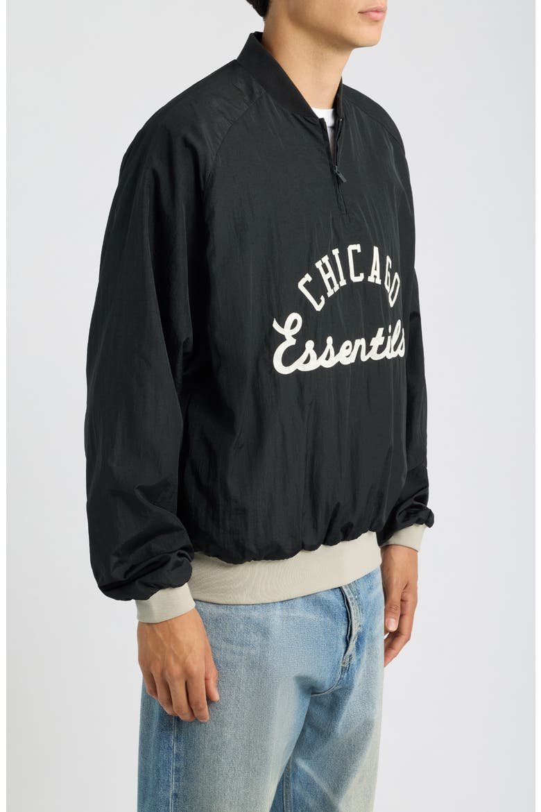 x MLB Chicago White Sox Nylon Half Zip Pullover, Alternate, color, BLACK